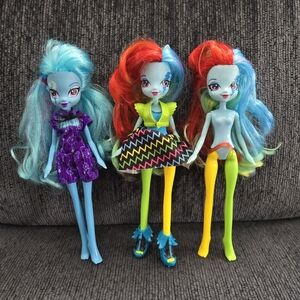 My Little Pony MLP Equestria Girls Babrie Dolls Lot Of 3